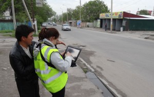 Senior Research Scientist, Enrica Verrucci directing testing of GEM Inventory Data Capture Tools, Bishkek, Kyrgyzstan 2013